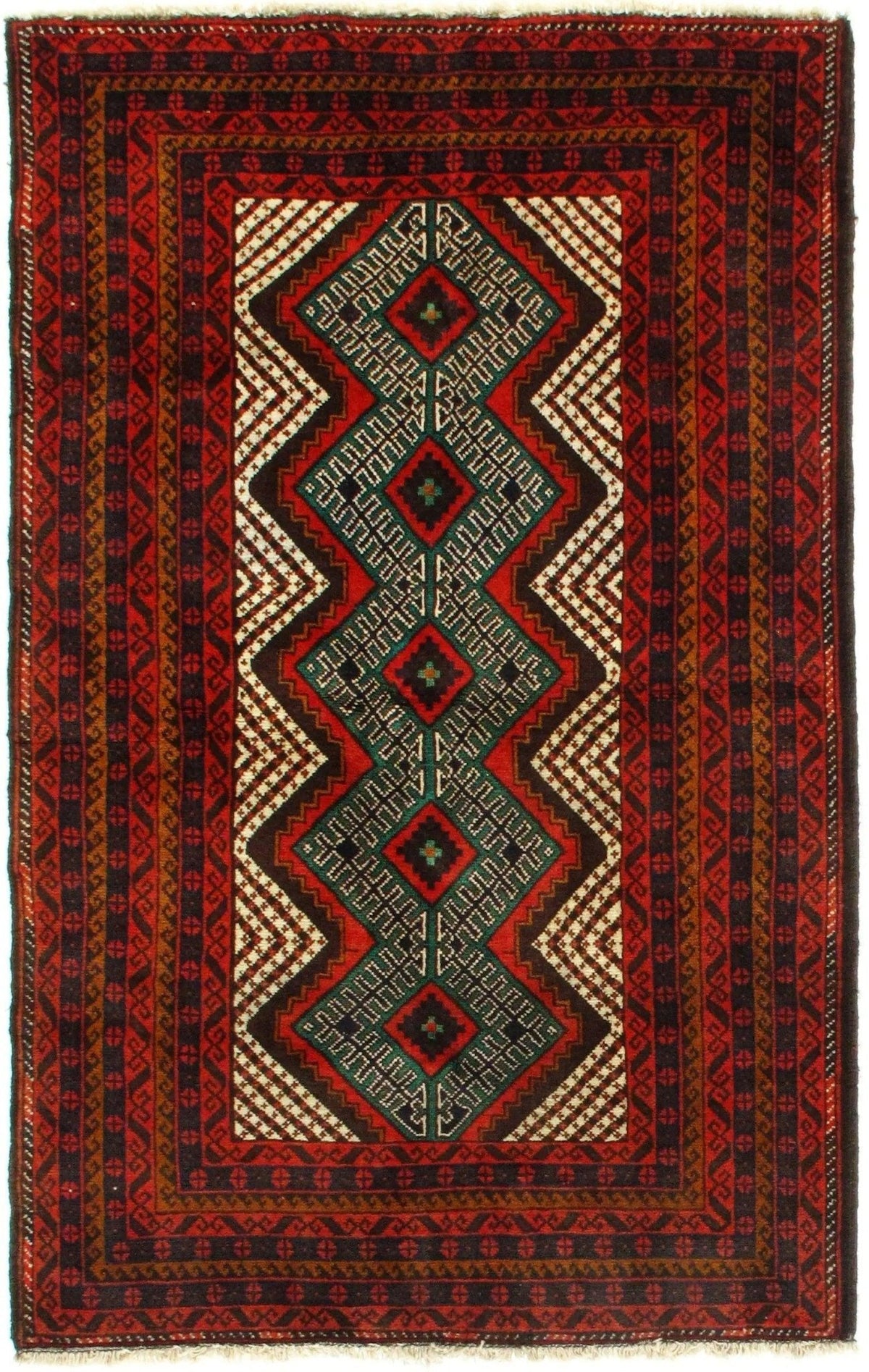 Alfombra de oración Canvello Marfil Balouchi - 3' x 5'