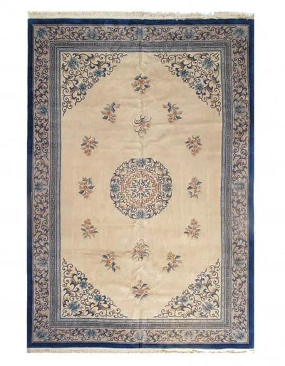 Canvello Ivory Chinese Peking Fine Hand Knotted Rugs - 12' X 17'11'' - Canvello