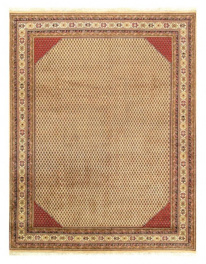 Canvello Ivory Color Fine Hand Knotted Moud rug 8'3'' X 11' - Canvello