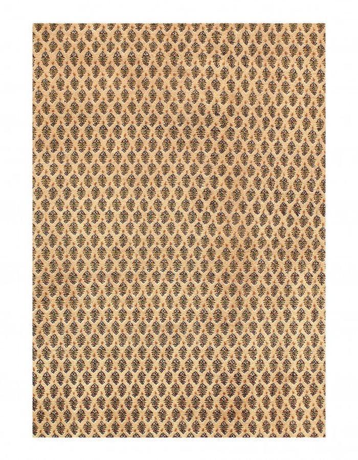 Canvello Ivory Color Fine Hand Knotted Moud rug 8'3'' X 11' - Canvello