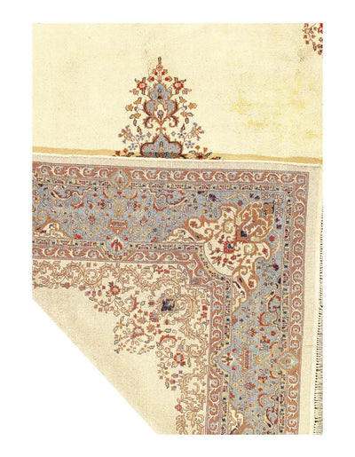 Canvello Ivory Color Fine Hand Knotted Silkroad Kerman Design 8' X 10' - Canvello