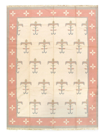Ivory Color Hand Woven Rug 9'5'' X 12'