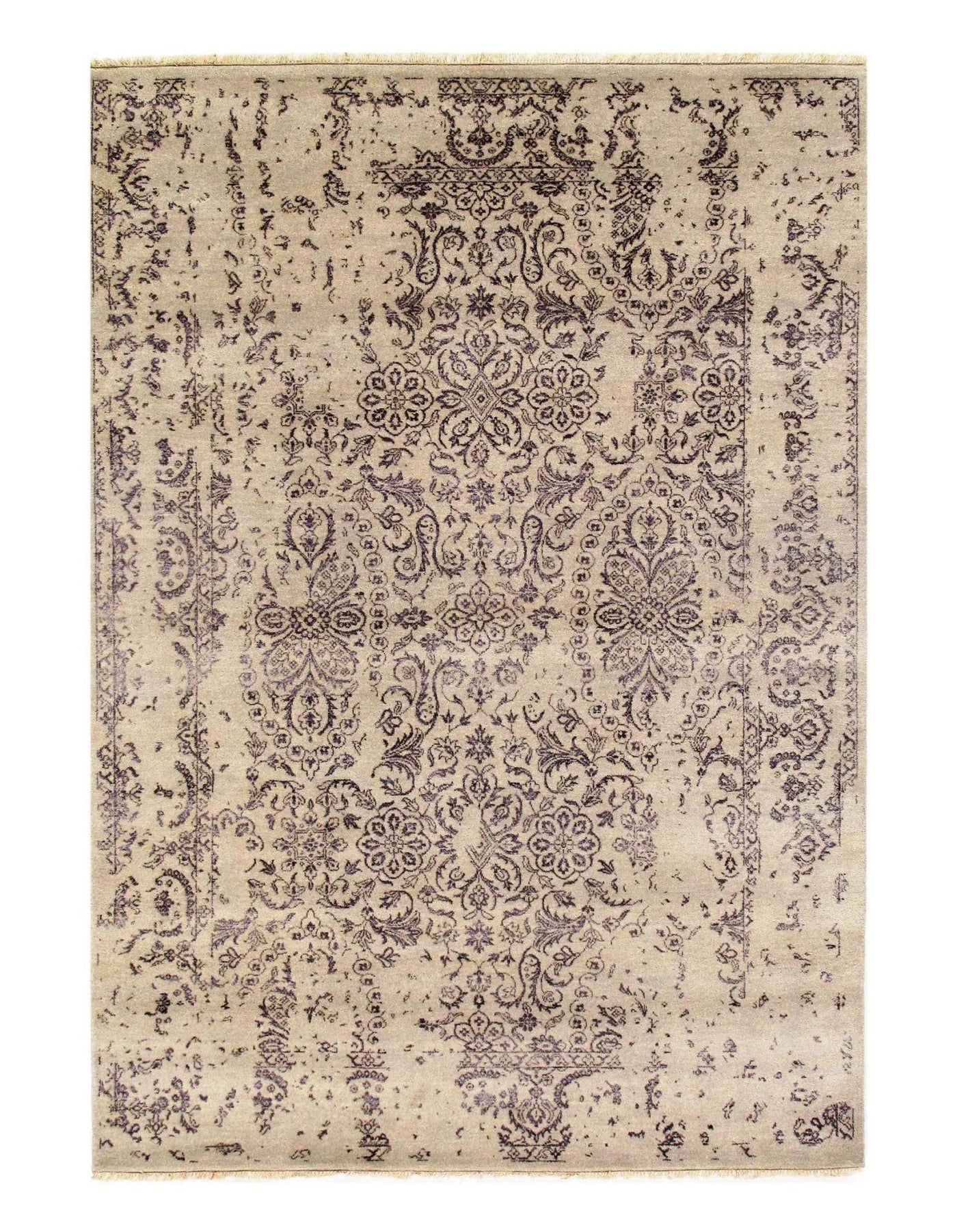 Canvello Ivory Erased Modern Rug - 6' X 9' - Canvello