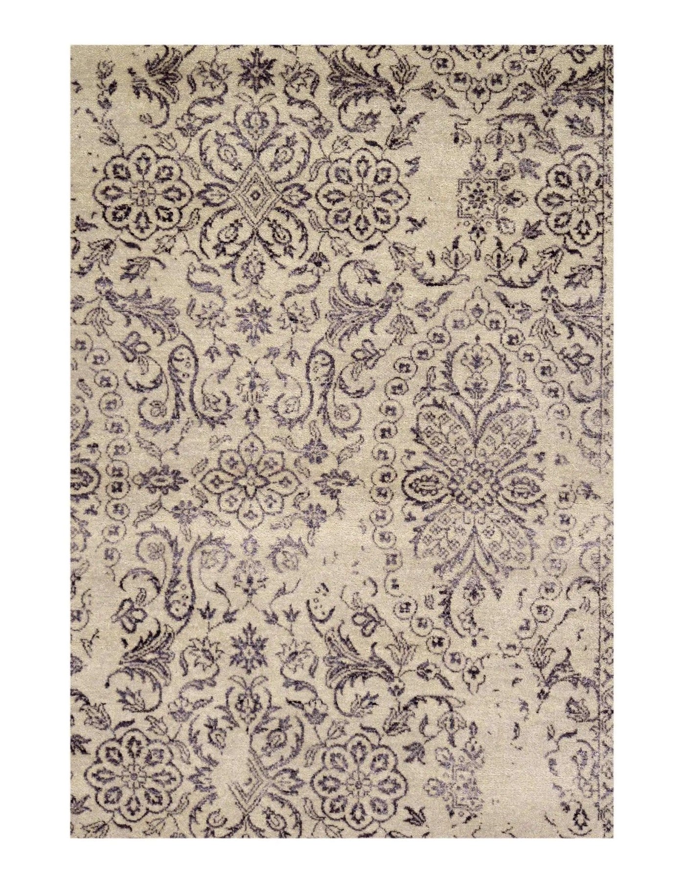 Canvello Ivory Erased Modern Rug - 6' X 9' - Canvello