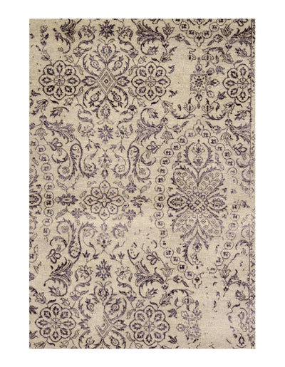 Canvello Ivory Erased Modern Rug - 6' X 9' - Canvello