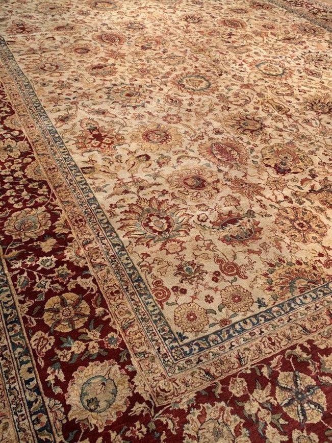 Ivory Fine Hand Knotted Agra 12' X 16'