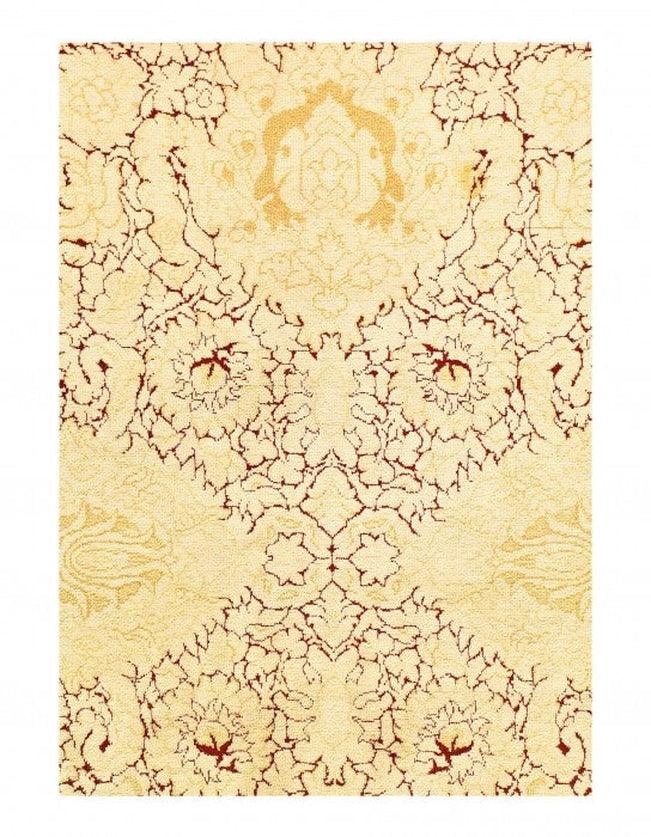 Canvello Ivory Fine Hand Knotted Agra rug 9' X 12' - Canvello