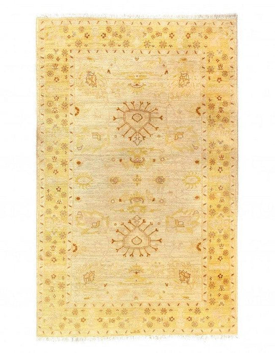 Canvello Marfil Fino Anudado a Mano Diseño Farahan 5'2'' X 8'