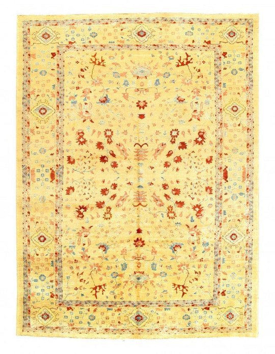 Canvello Ivory Fine Hand Knotted Farahan Design 9'8'' X 13'8''