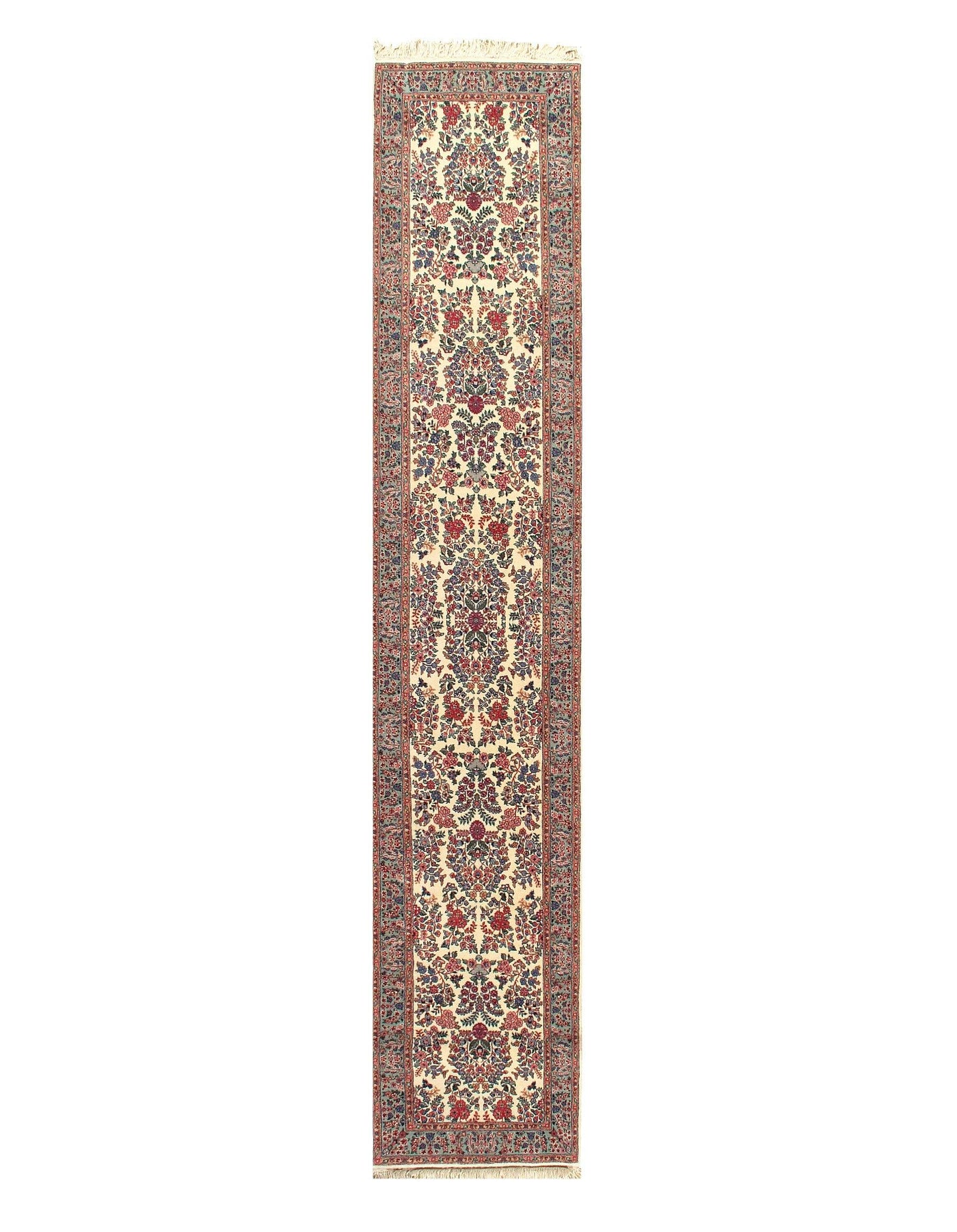 Ivory Fine Hand Knotted Kerman Runner 2'6'' X 11'11''