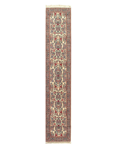 Ivory Fine Hand Knotted Kerman Runner 2'6'' X 11'11''