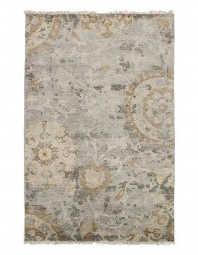 Canvello Ivory Fine Hand Knotted Modern rug 5'9'' X 8'11'' - Canvello