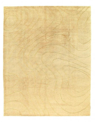 Canvello Ivory Fine Hand Knotted Modern Rug 8' X 10' - Canvello