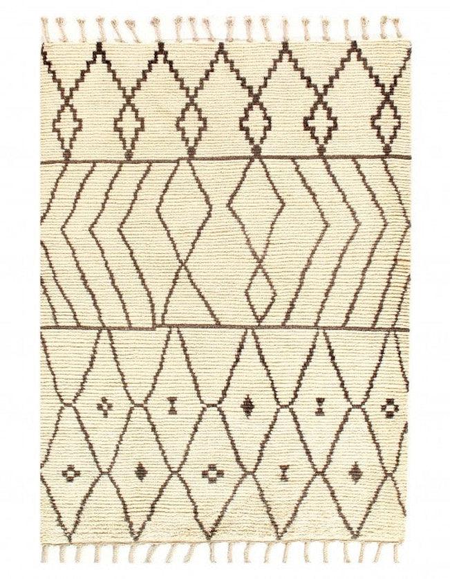 Canvello Ivory Fine Hand Knotted Moroccon - 5'5'' X 7'3'' - Canvello