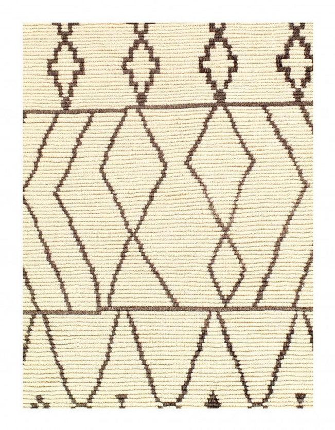 Canvello Ivory Fine Hand Knotted Moroccon 5'5'' X 7'3'' - Canvello