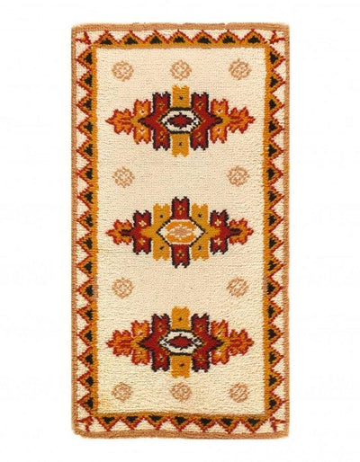 Canvello Ivory Fine Hand Knotted Moroccon Rug 2'3'' X 4'6'' - Canvello