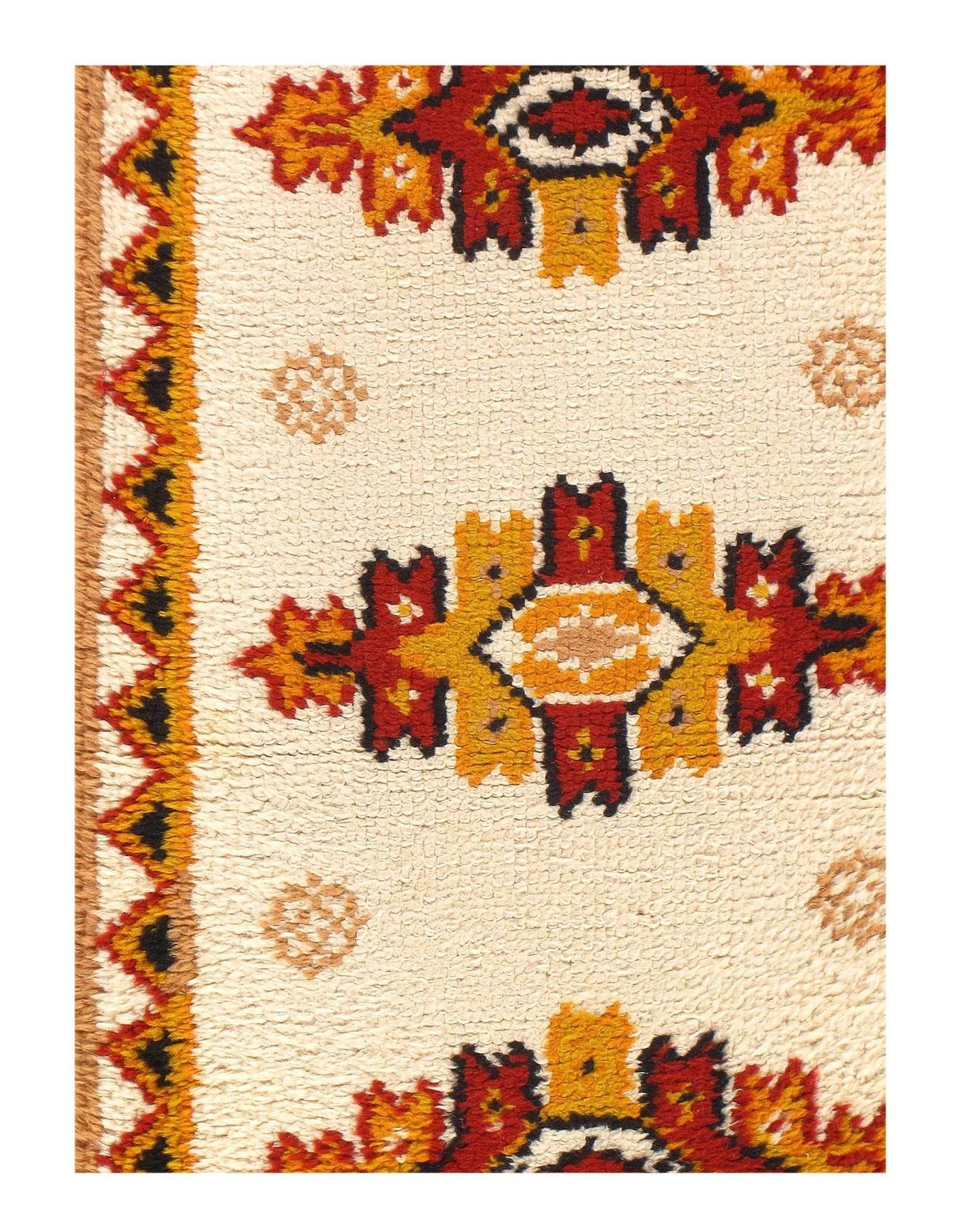 Canvello Ivory Fine Hand Knotted Moroccon Rug 2'3'' X 4'6'' - Canvello