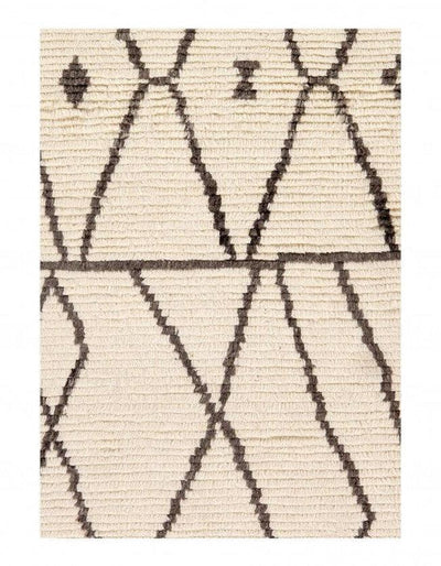 Canvello Ivory fine hand Knotted Moroccon rug 5'5'' X 7'6'' - Canvello