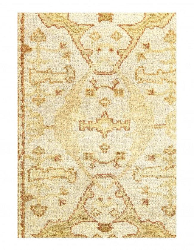 Canvello Ivory Fine Hand Knotted Oushak Design 3'2'' X 5' - Canvello