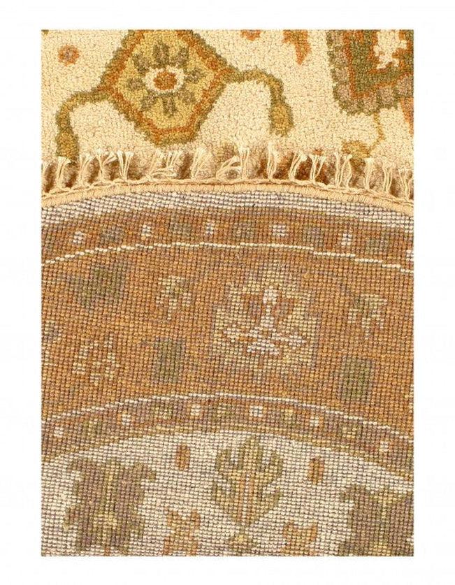 Ivory Fine Hand Knotted Oushak round rug 5' X 5'
