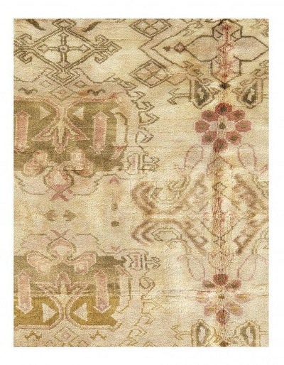 Canvello Ivory Fine Hand Knotted Oushak Rug 10'5'' X 13'7'' - Canvello