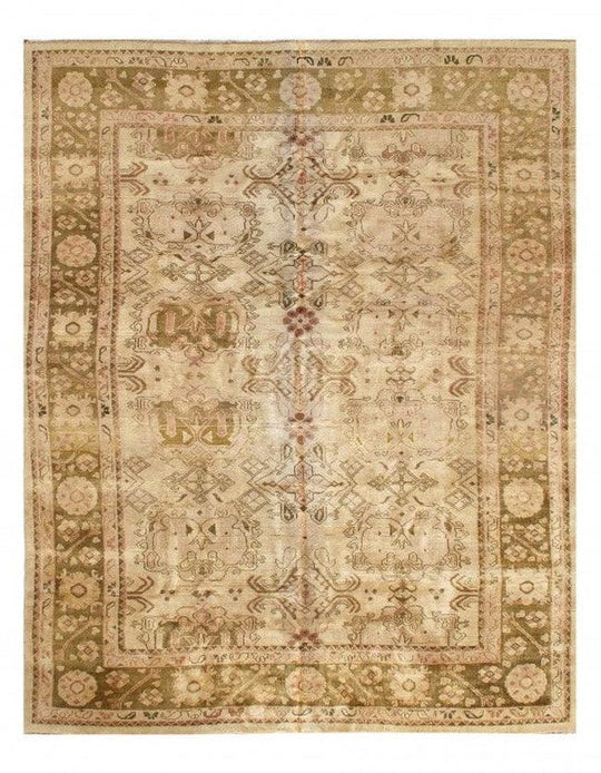 Canvello Ivory Fine Hand Knotted Oushak Rug 10'5'' X 13'7''