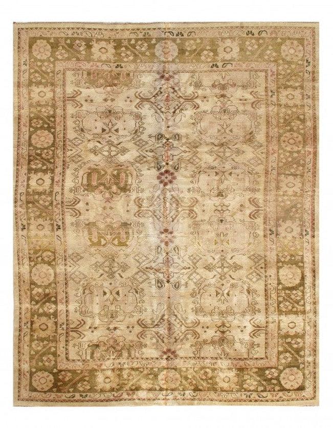 Canvello Ivory Fine Hand Knotted Oushak Rug 10'5'' X 13'7'' - Canvello