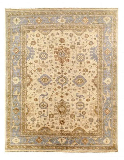 Canvello Ivory Fine Hand Knotted Oushak Rug 12' X 15' - Canvello