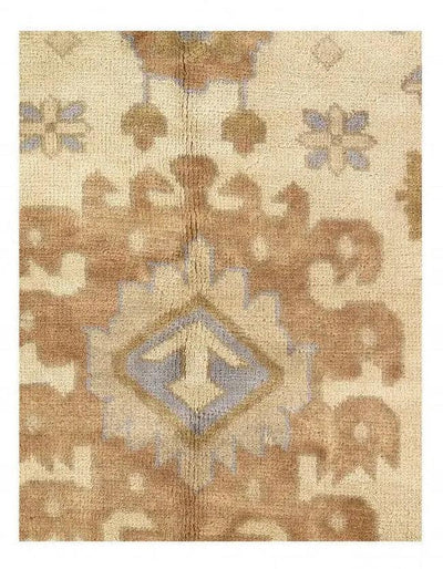 Canvello Ivory Fine Hand Knotted Oushak Rug 12' X 15' - Canvello