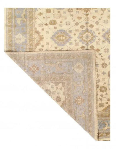 Canvello Ivory Fine Hand Knotted Oushak Rug 12' X 15' - Canvello