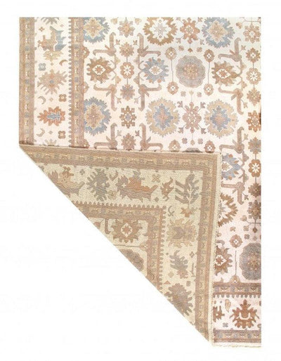 Canvello Ivory Fine Hand Knotted Oushak Rug 13'11'' X 18'' - Canvello