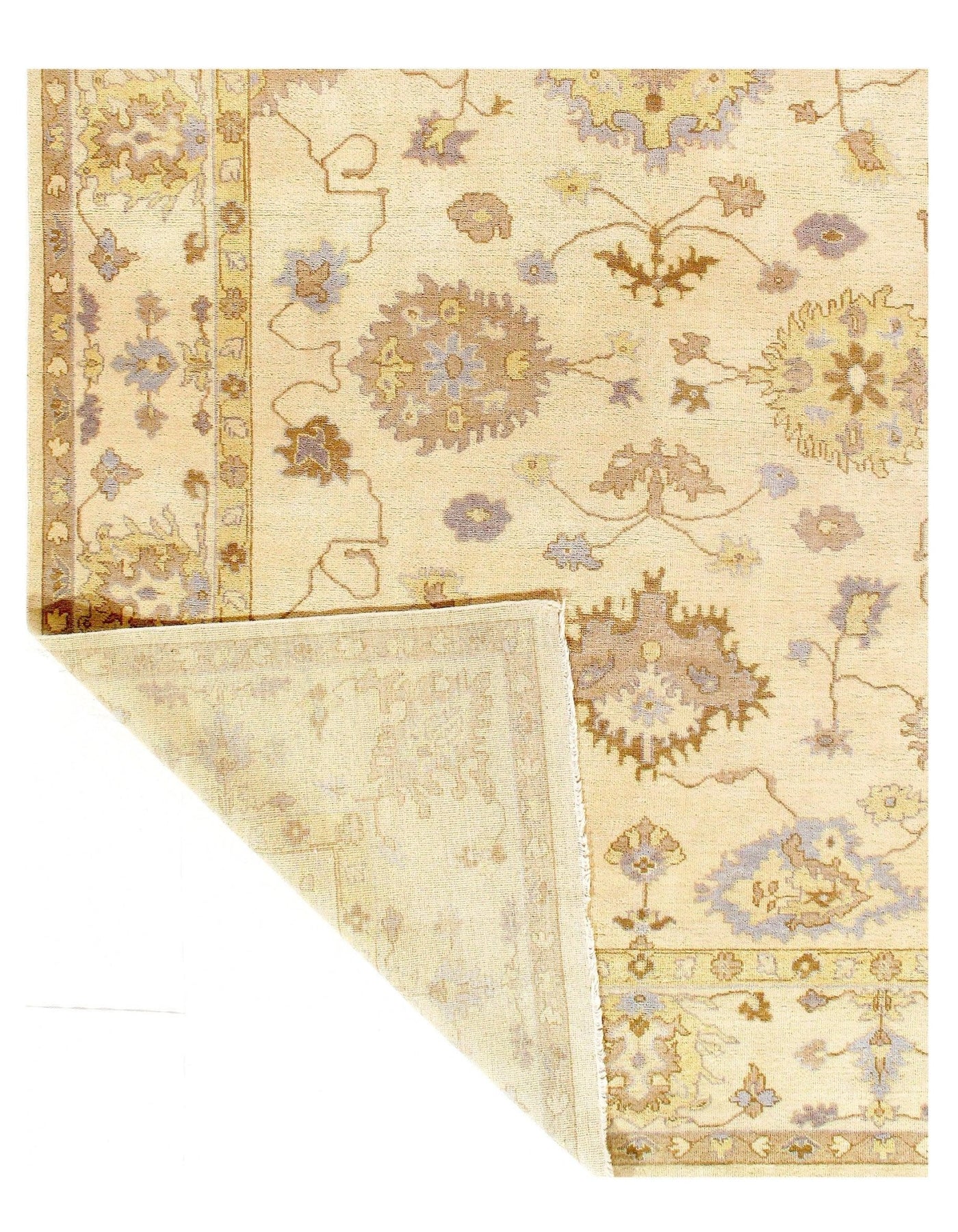 Canvello Ivory Fine Hand Knotted Oushak Rug - 8' X 10' - Canvello