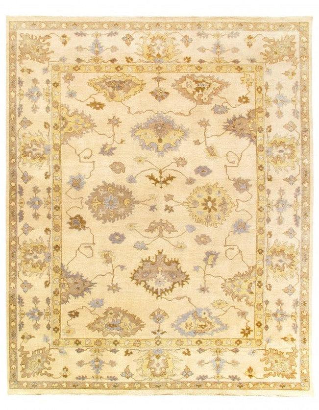 Canvello Ivory Fine Hand Knotted Oushak Rug - 8' X 10' - Canvello