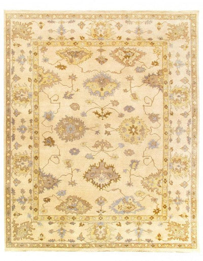 Canvello Ivory Fine Hand Knotted Oushak Rug - 8' X 10'