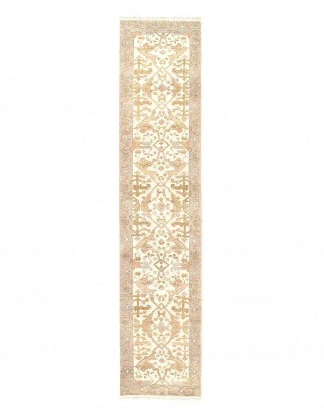 Canvello Ivory Fine Hand Knotted Oushak Runner 2'5'' X 12' - Canvello