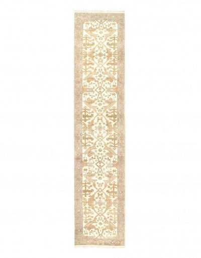 Canvello Ivory Fine Hand Knotted Oushak Runner 2'5'' X 12' - Canvello