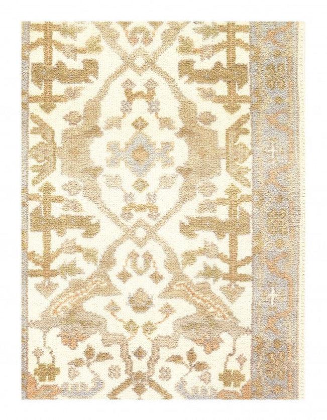 Canvello Ivory Fine Hand Knotted Oushak Runner 2'5'' X 12' - Canvello