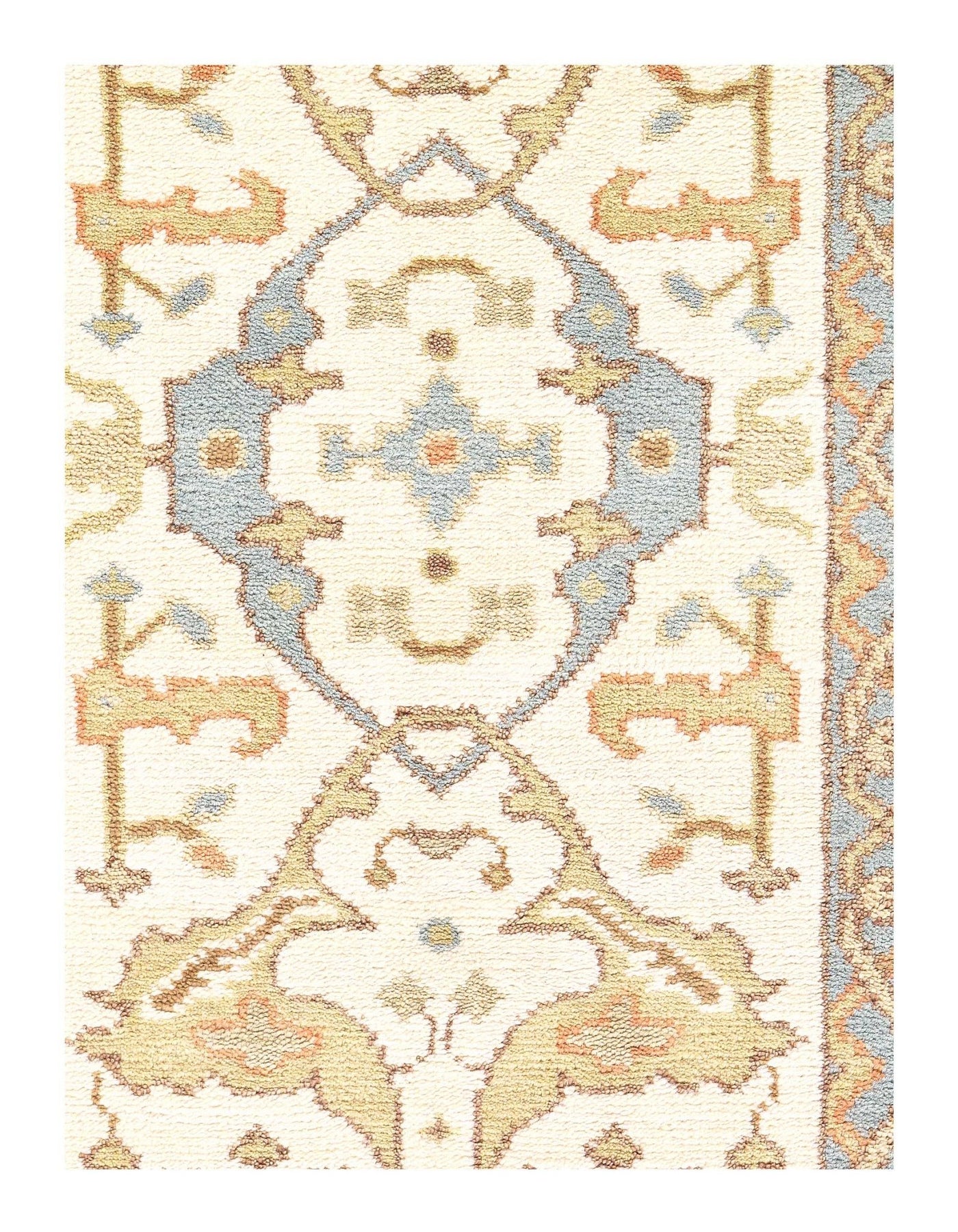 Canvello Ivory Fine Hand Knotted Oushak Runner 2'5'' X 9'9'' - Canvello