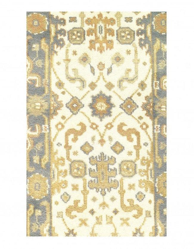 Canvello Ivory Fine Hand Knotted Oushak Runner 2'5'' X 9'9'' - Canvello