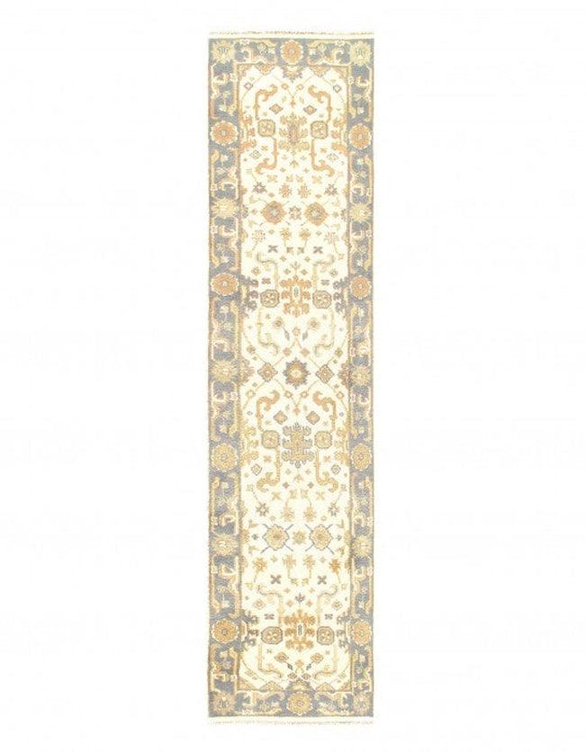 Canvello Ivory Fine Hand Knotted Oushak Runner 2'5'' X 9'9'' - Canvello