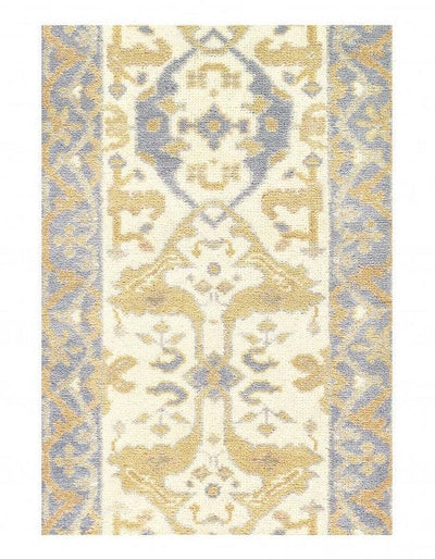 Canvello Ivory Fine Hand Knotted Oushak Runner 2'7'' X 11'9'' - Canvello