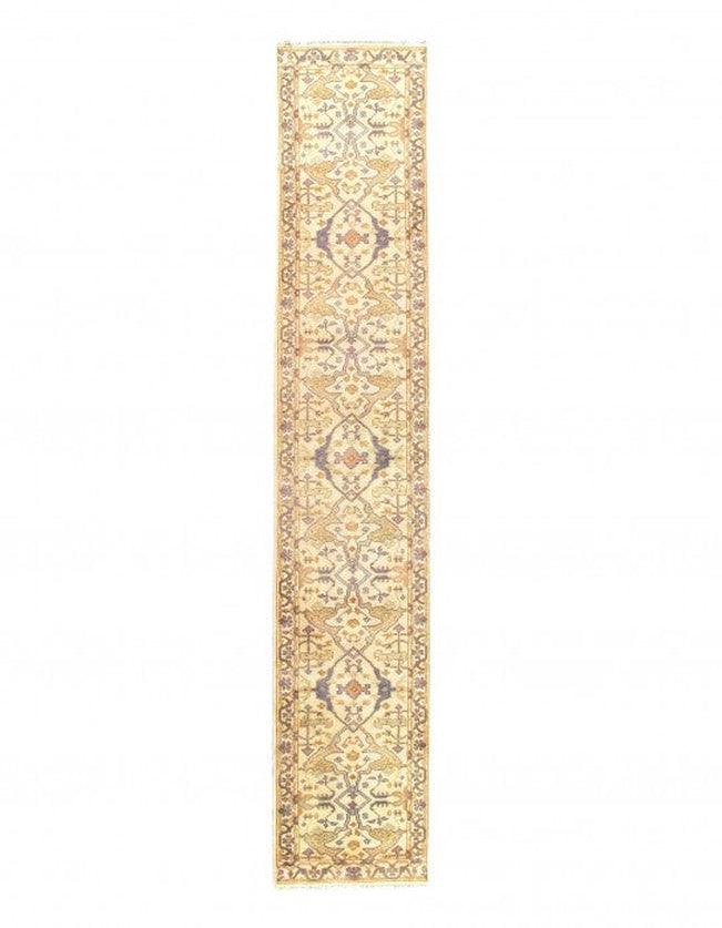 Canvello Ivory Fine Hand Knotted Oushak Runner 2'7'' X 13'9'' - Canvello