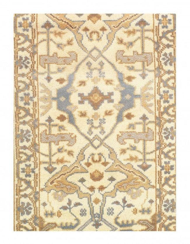 Canvello Ivory Fine Hand Knotted Oushak Runner 2'7'' X 13'9'' - Canvello