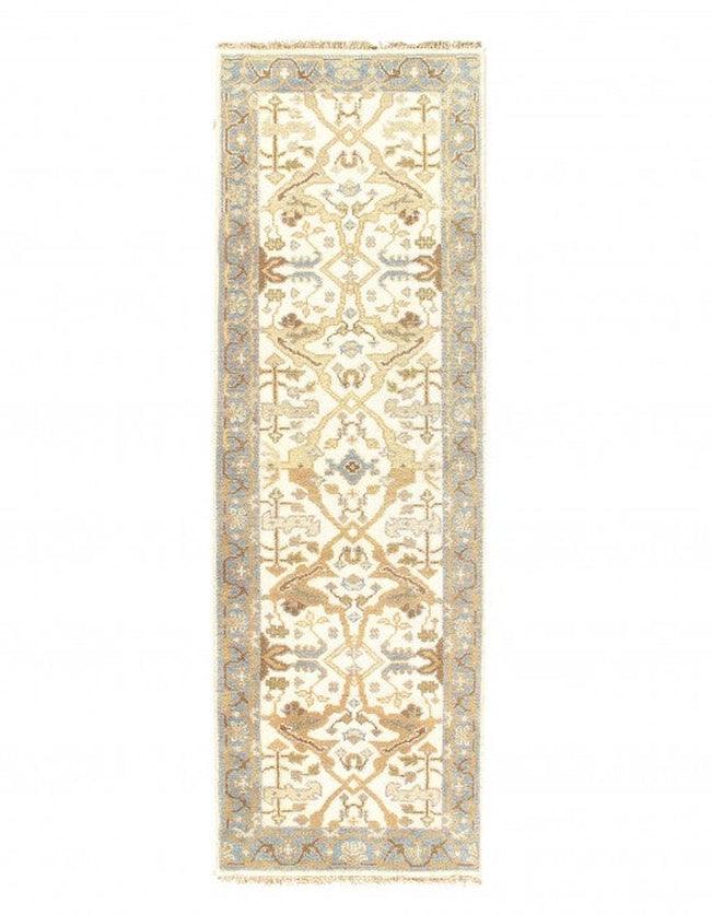 Canvello Ivory Fine Hand Knotted Oushak Runner 2'7'' X 8'1'' - Canvello