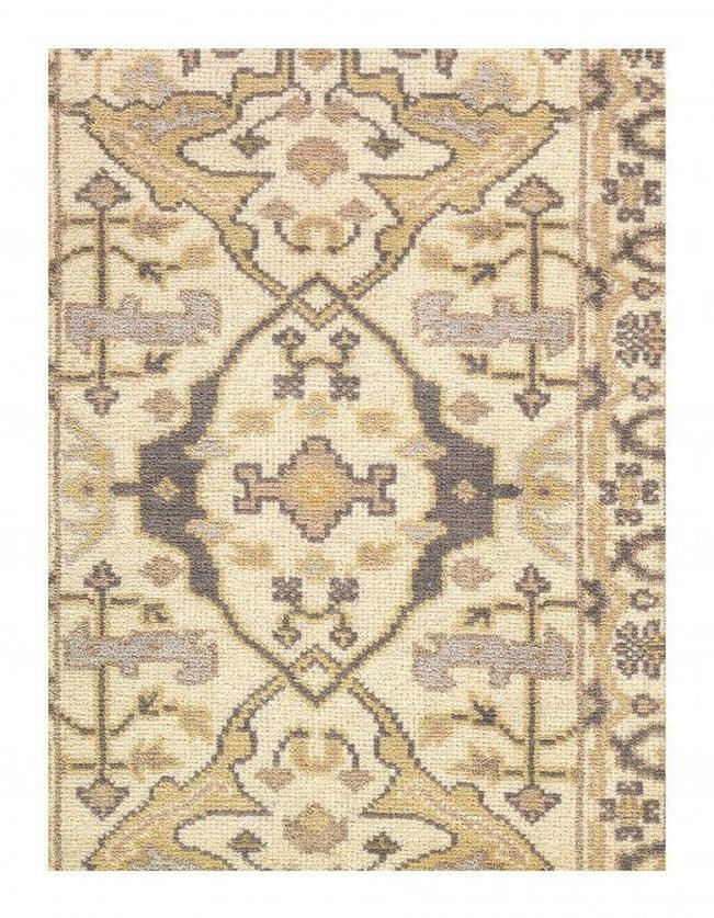 Canvello Ivory Fine Hand Knotted Oushak Runner 2'7'' X 9'8'' - Canvello