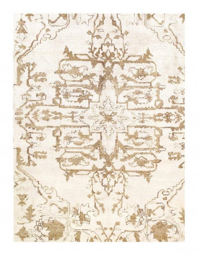 Canvello Ivory Fine Hand Knotted Serapi design 8'7'' X 11'11'' - Canvello