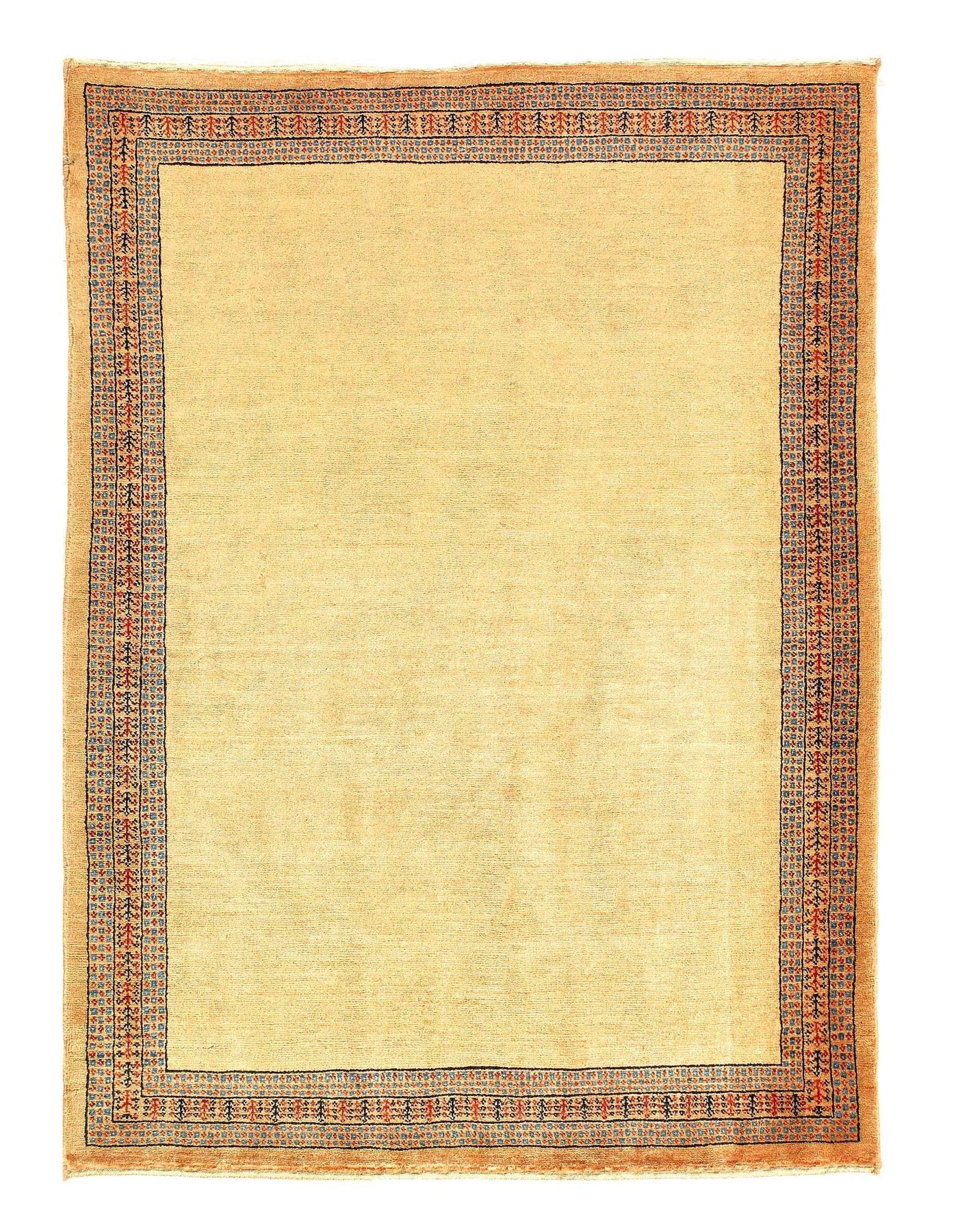 Ivory Fine Hand Knotted Persian Gabbeh 3'6'' X 4'11''