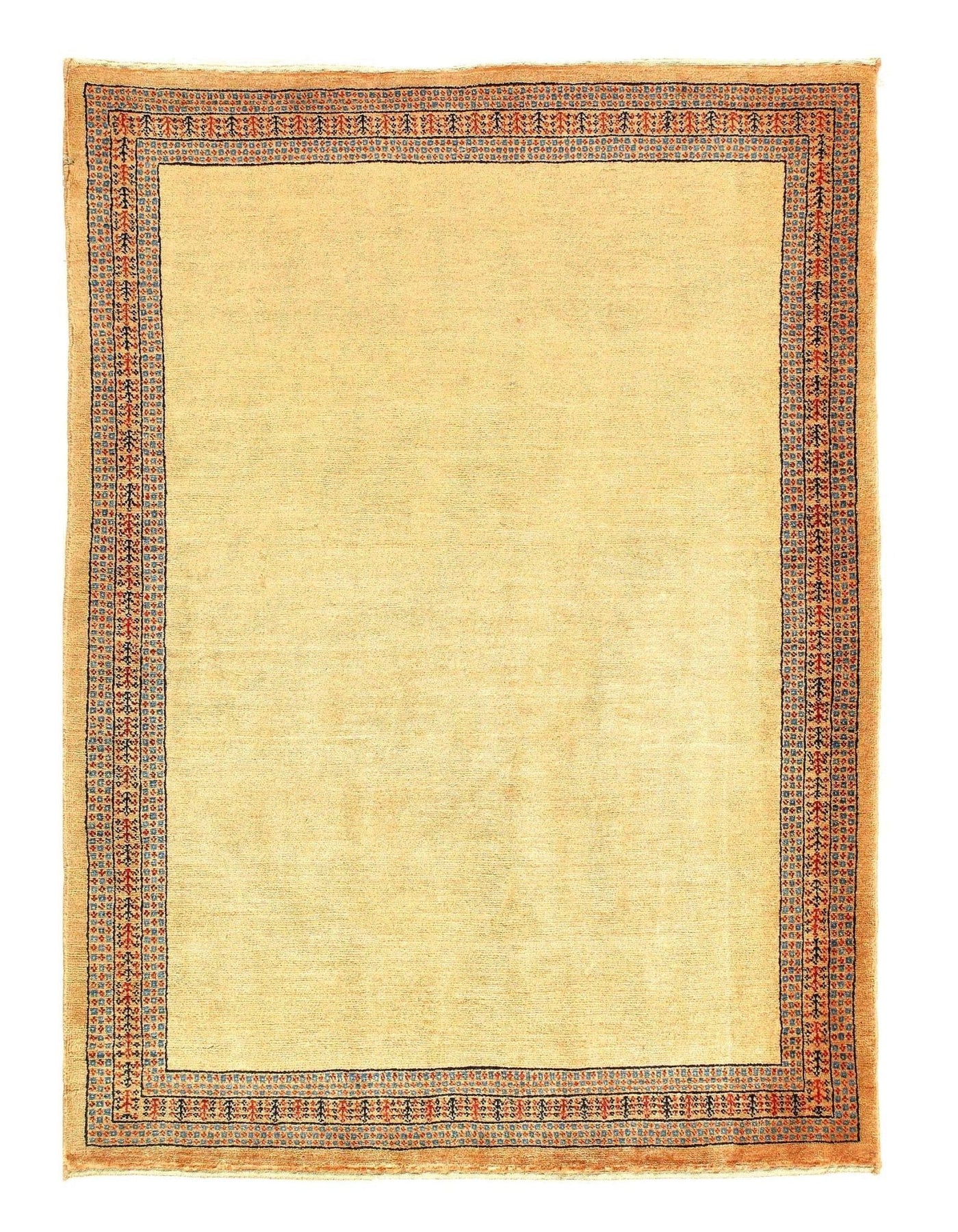 Canvello Ivory Fine Hand Knotted Silkroad Gabbeh 3'6'' X 4'11'' - Canvello