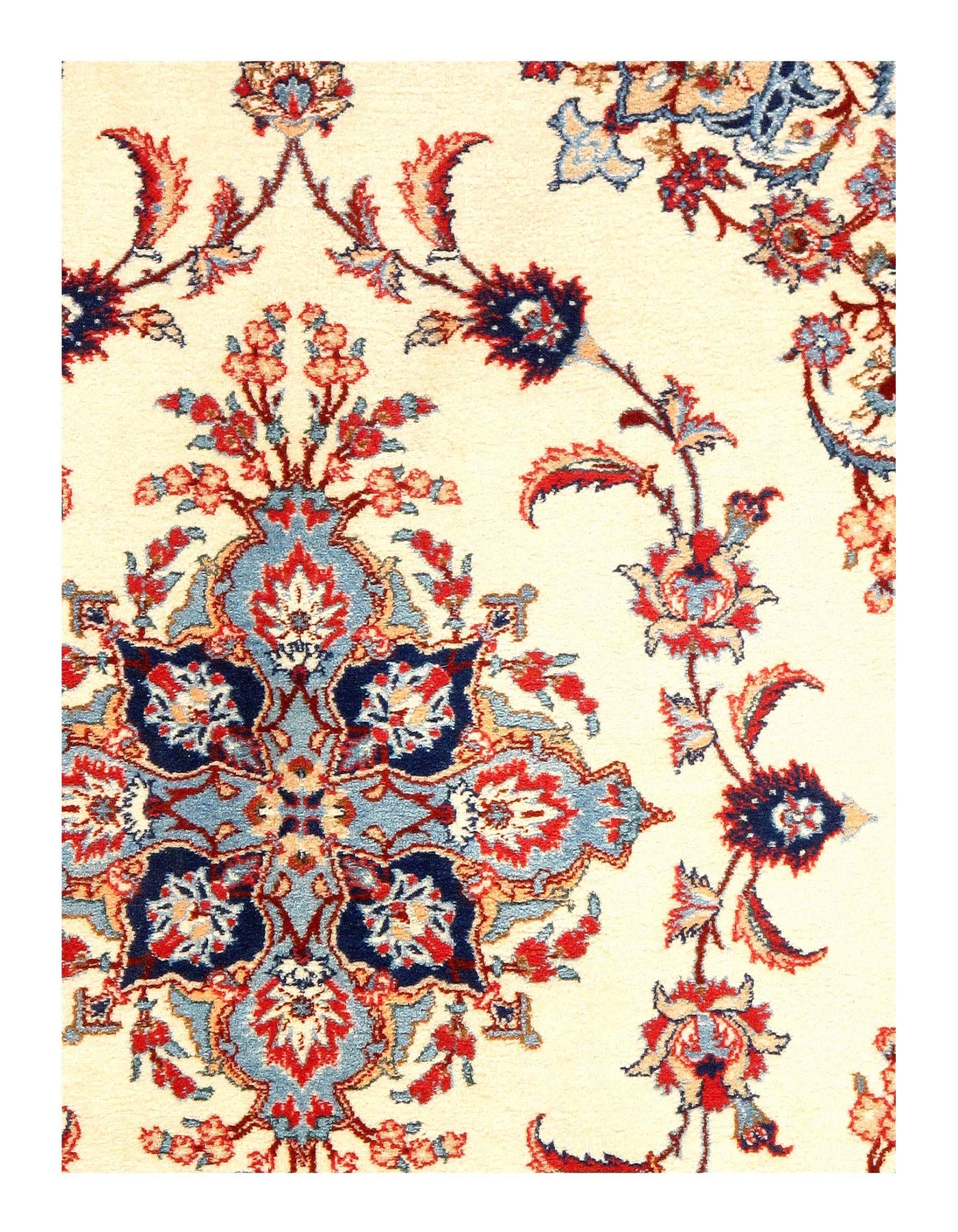 Ivory Fine Hand Knotted Persian silk & wool Serafian 2' X 3'2''