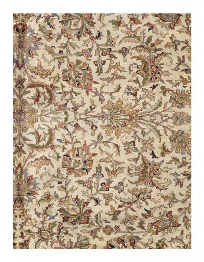 Canvello Ivory Fine Hand Knotted Tabriz Rug 10'2'' X 13' - Canvello